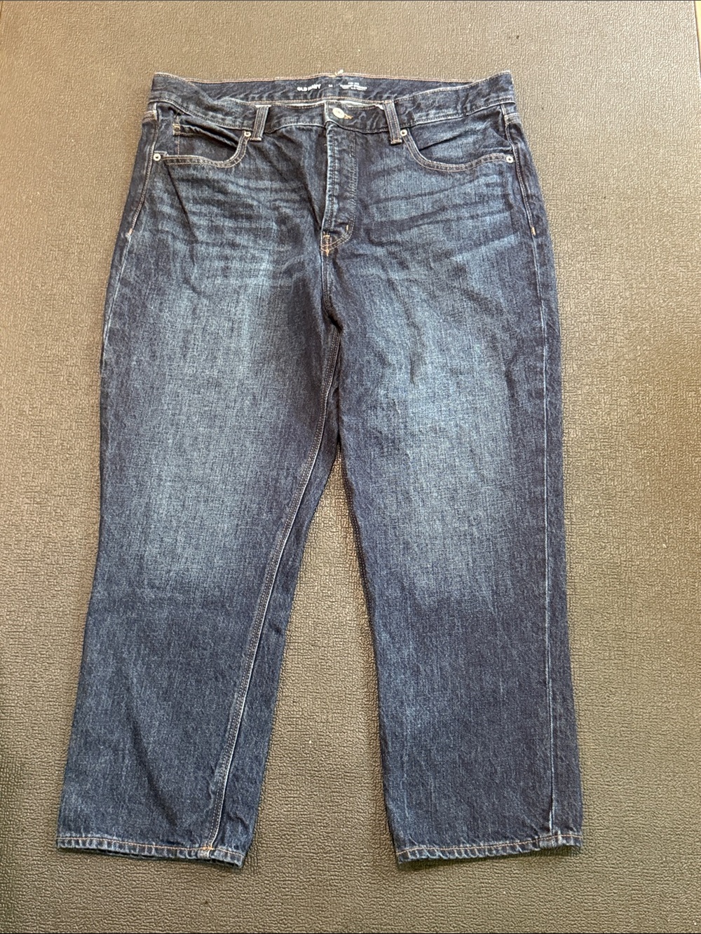Old Navy Women's Dark Blue Straight-Leg Jeans